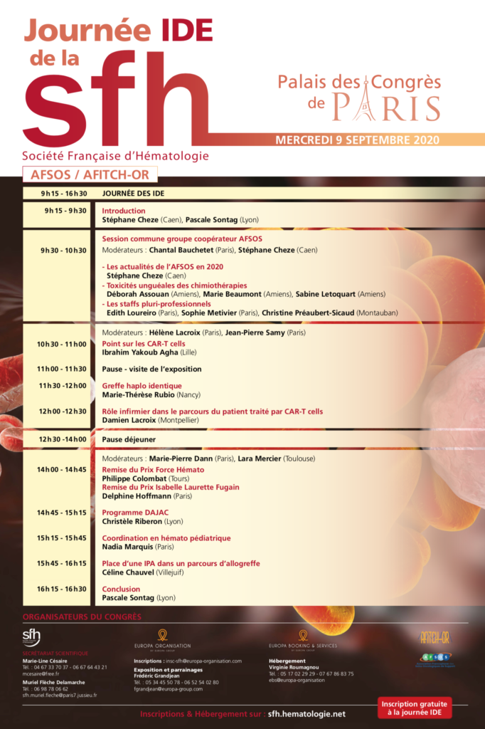 Programme Journée IDE de la SFH - 9 septembre 2020