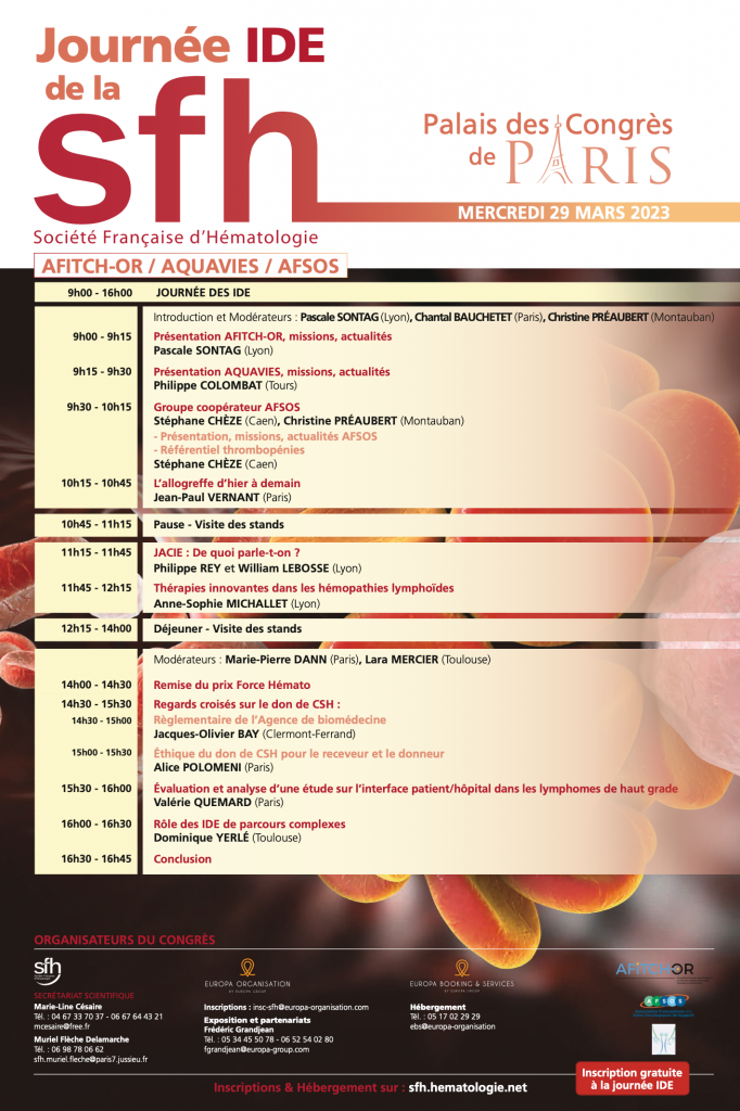 Journée IDE de la SFH 2023 - Programme