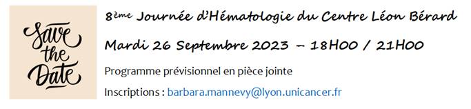8ème Journée d'Hématologie du Centre Léon Bérard -bandeau