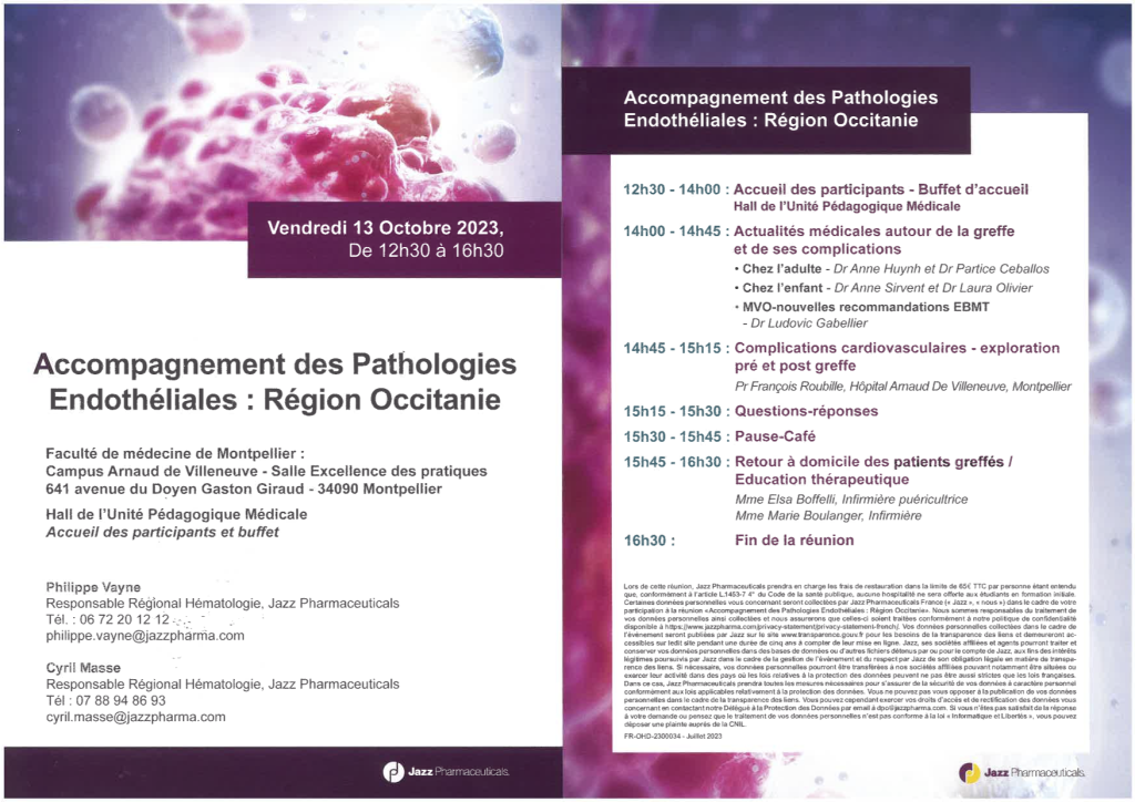 Accompagnement des pathologies endothéliales -Région Occitanie