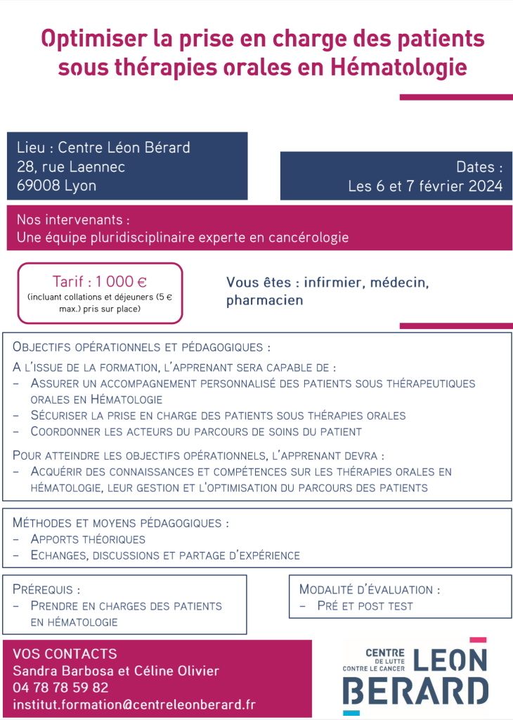 Formation thérapies orales en Hématologie -p1